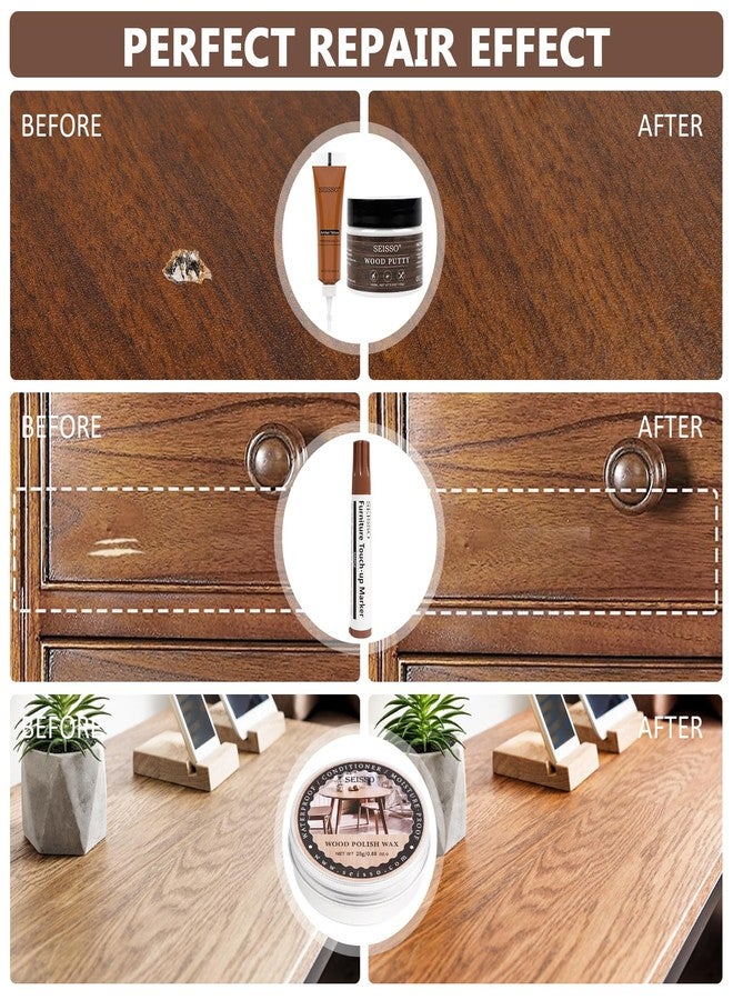 سيسو طقم إصلاح الأثاث الخشبي، 40 مجموعة - معجون حشو الخشب بـ 18 لونًا و8 أقلام تلوين لإصلاح الأثاث، طقم إصلاح أرضيات الفينيل للخدوش والثقوب، أرضيات خشبية صلبة، أبواب، طاولات خزائن، قوائم سرير - Image 3